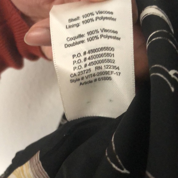 ARITZIA Wilfred black bird print tie up shirt - Picture 4 of 6